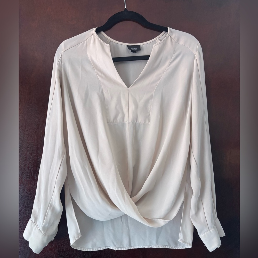 NWOT Massimo Cream Wrap Blouse (XS)